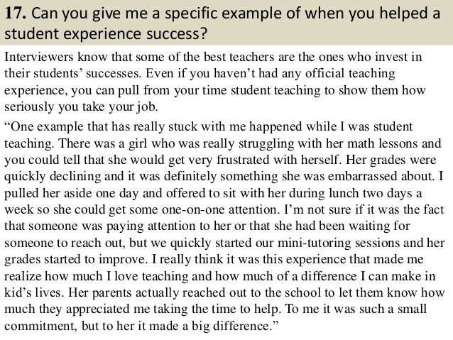 teacher interview questions with answers
